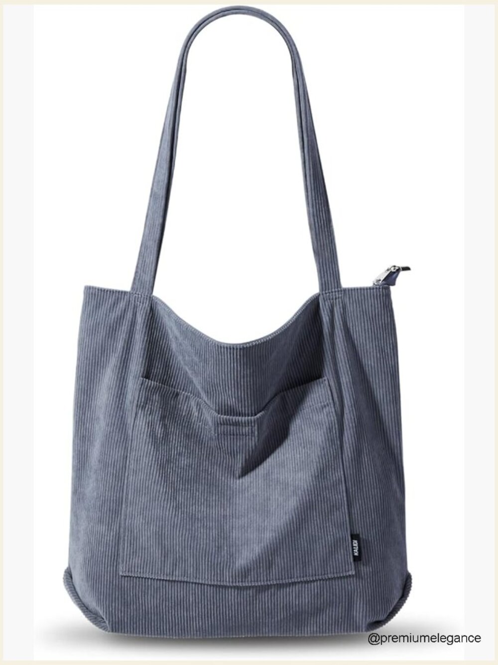 Large Corduroy Tote Bag Shoulder Hobo with Zipper Pocket Casual Work Shopping